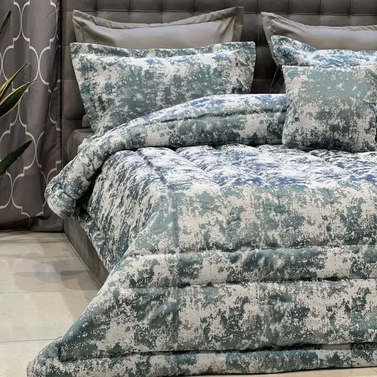 روتختی مخمل پتینه سبزآبی